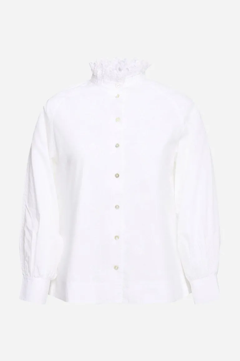Bluse Mit Rüschenkragen