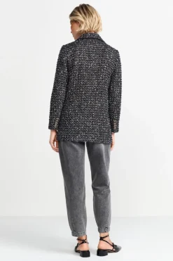 Bouclé-Blazer Mit Statement-Knopf