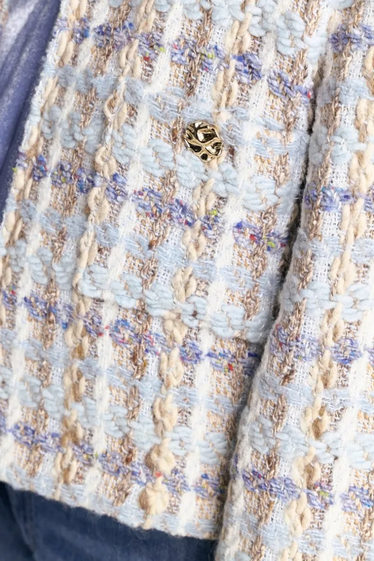 Bouclé-Jacke Mit Rundhalsausschnitt