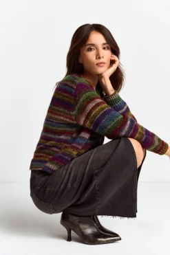 Cardigan Mit Bunten Kristallknöpfen