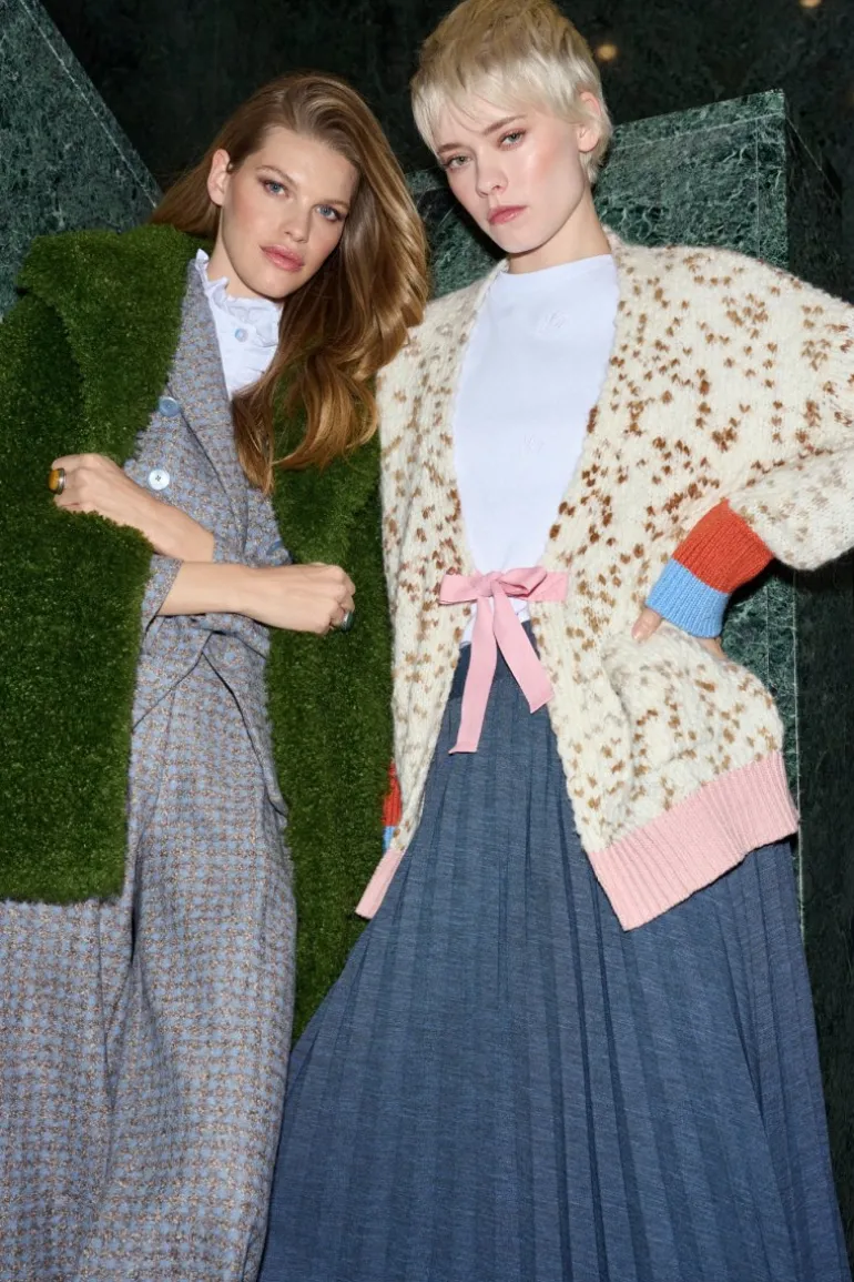 Cardigan Mit Kontrastbündchen Und Schleife
