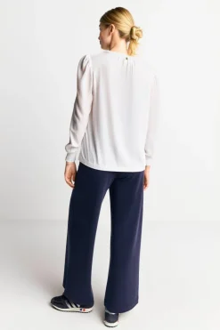Chiffonbluse Mit Rundhalsausschnitt