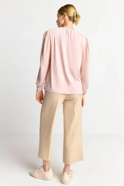 Chiffonbluse Mit Rundhalsausschnitt