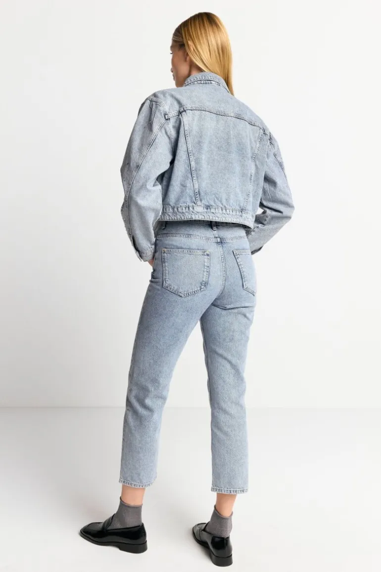 Denim-Jacke Mit Strassdetails