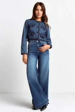 Denim-Jacke Mit Zierborten