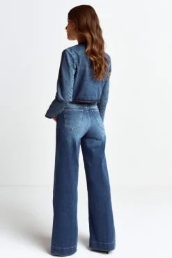 Denim-Jacke Mit Zierborten