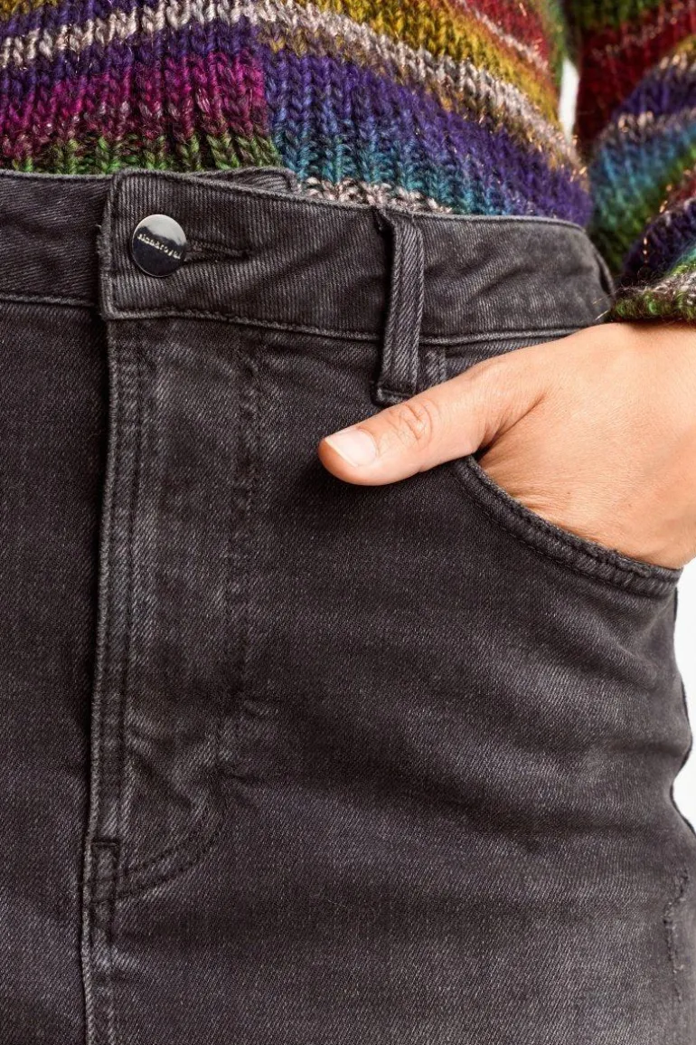Denim-Rock Mit Schlitz