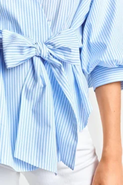 Gestreifte Wickelbluse