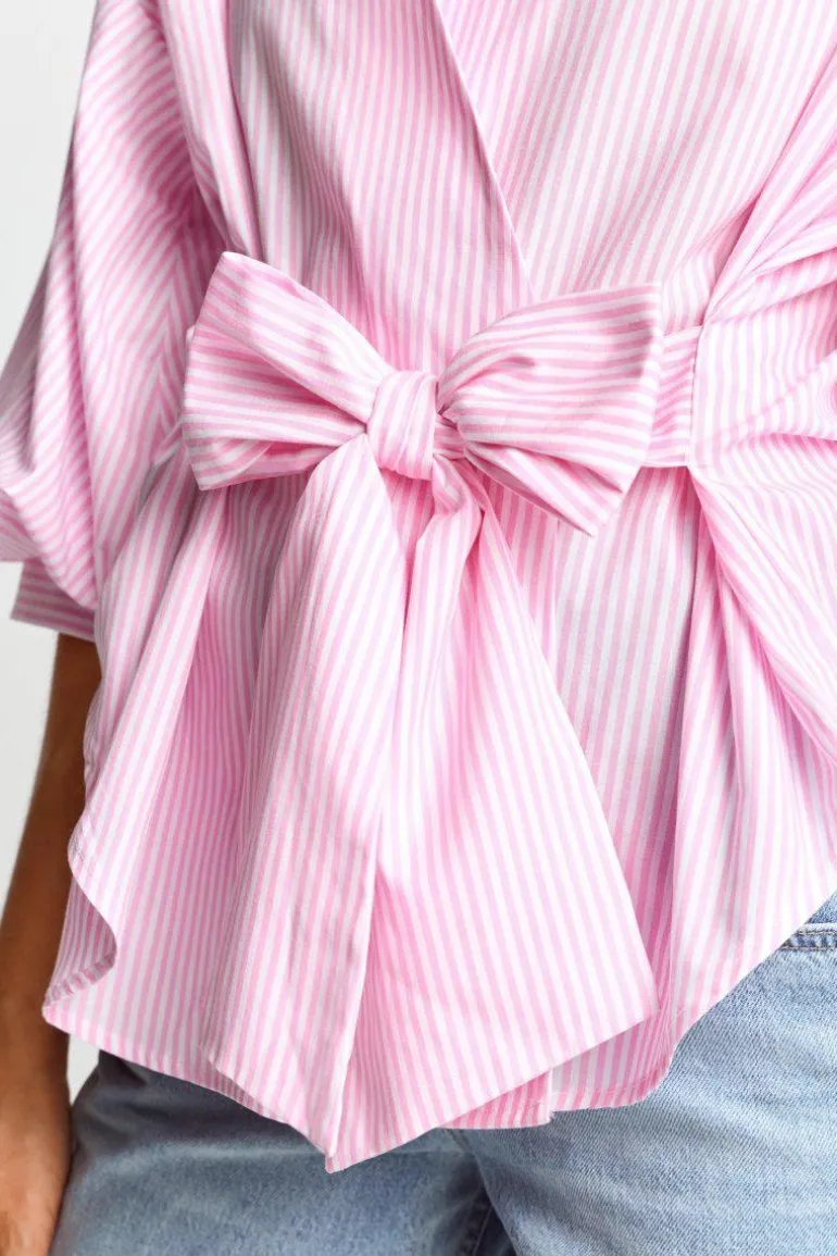 Gestreifte Wickelbluse