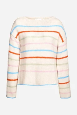 Gestreifter Pullover In Perlweiß