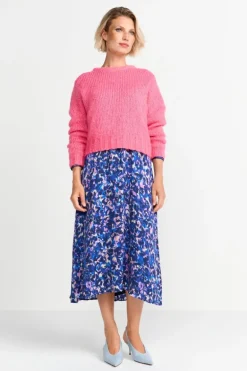 Grobstrickpullover Mit Rundhalsausschnitt