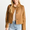 Kurze Lederjacke Mit Kragen