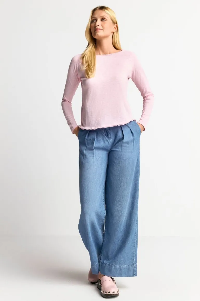 Longsleeve Aus Baumwolle Mit Offenen Kanten