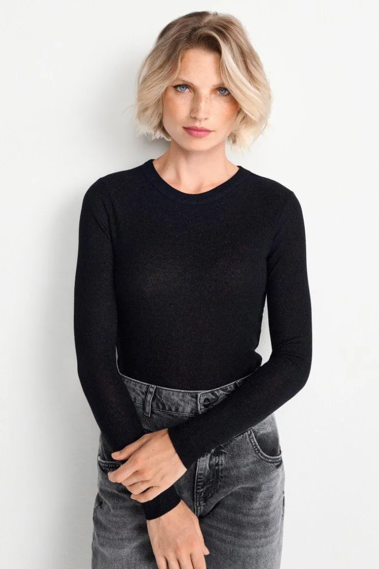 Longsleeve Mit Glanzeffekt