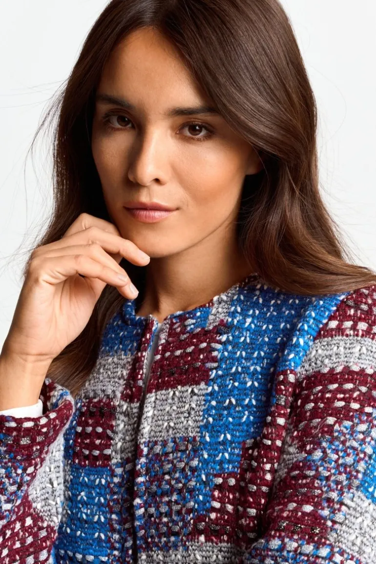 Mehrfarbige Bouclé-Jacke