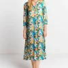 Midikleid Mit Buntem Blumenprint