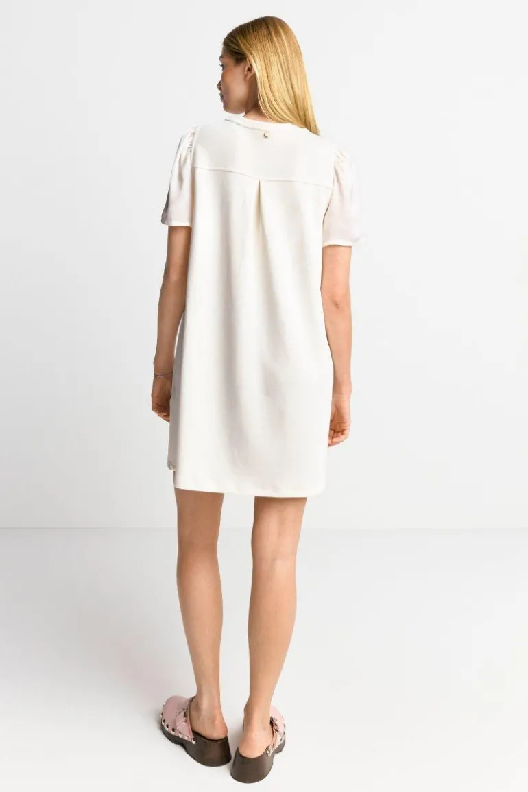 Minikleid Mit Seidigen Puffärmeln