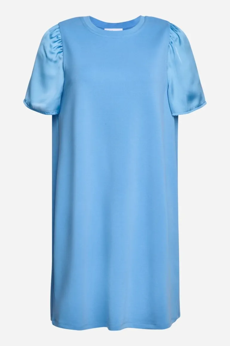 Minikleid Mit Seidigen Puffärmeln