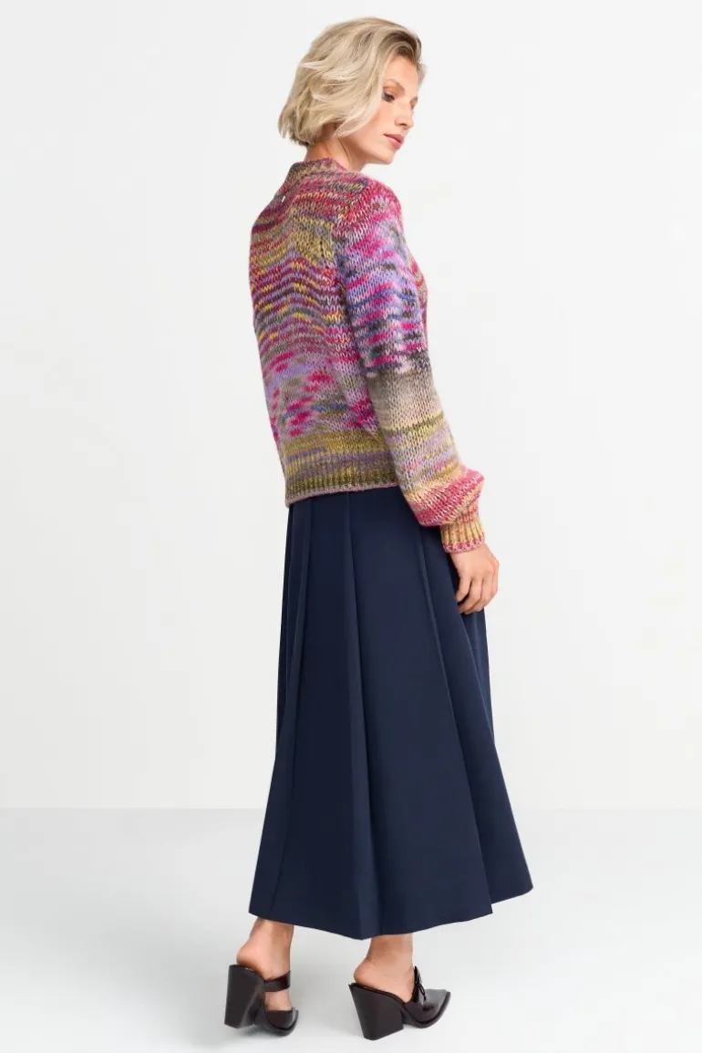 Pullover Aus Buntem Melange-Strick