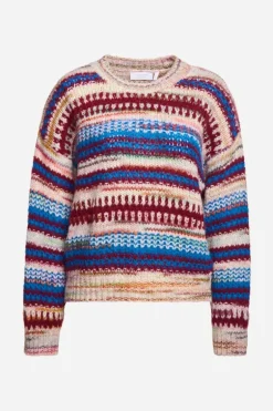 Pullover Mit Bunten Streifen