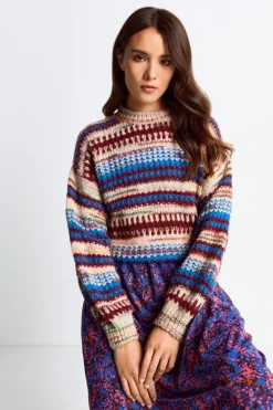 Pullover Mit Bunten Streifen