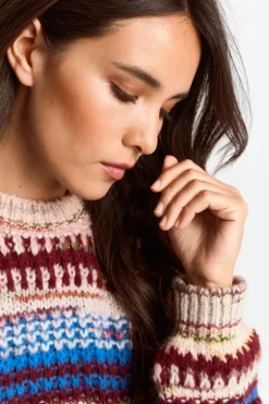 Pullover Mit Bunten Streifen