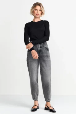 Rib-Longsleeve Mit Glanzeffekt