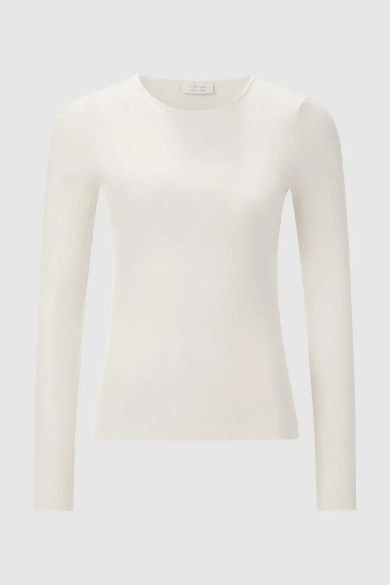 Rib-Longsleeve Mit Rundhals