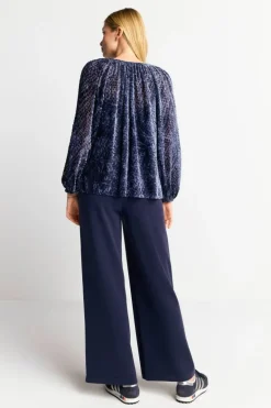 Samtbluse Mit Ballonärmeln