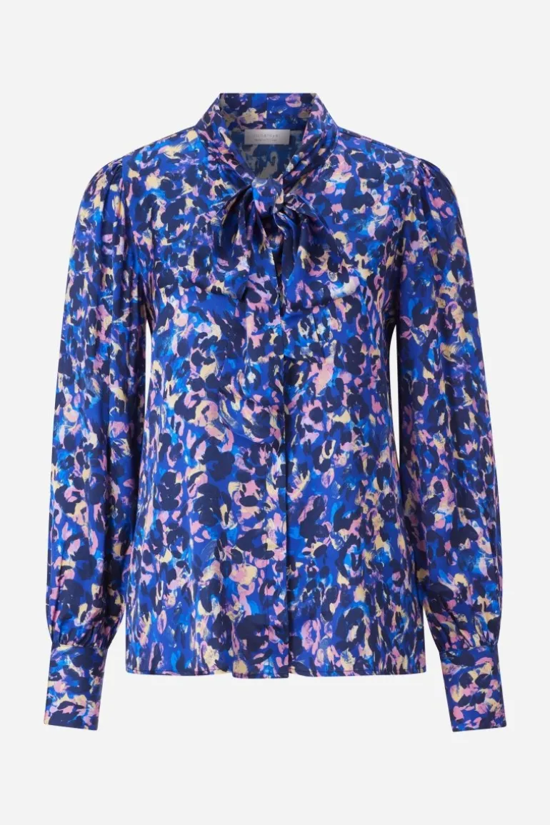 Schluppenbluse Mit Leo-Print