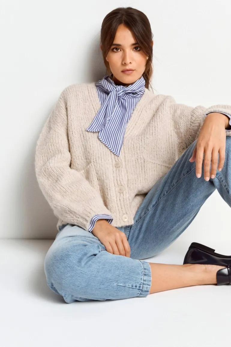 Strickcardigan Mit Knopfleiste