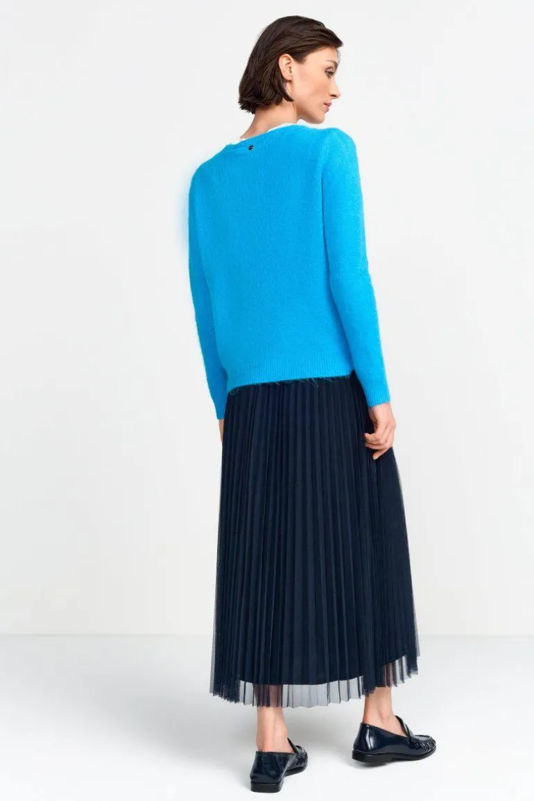 Strickpullover Aus Weichem Materialmix