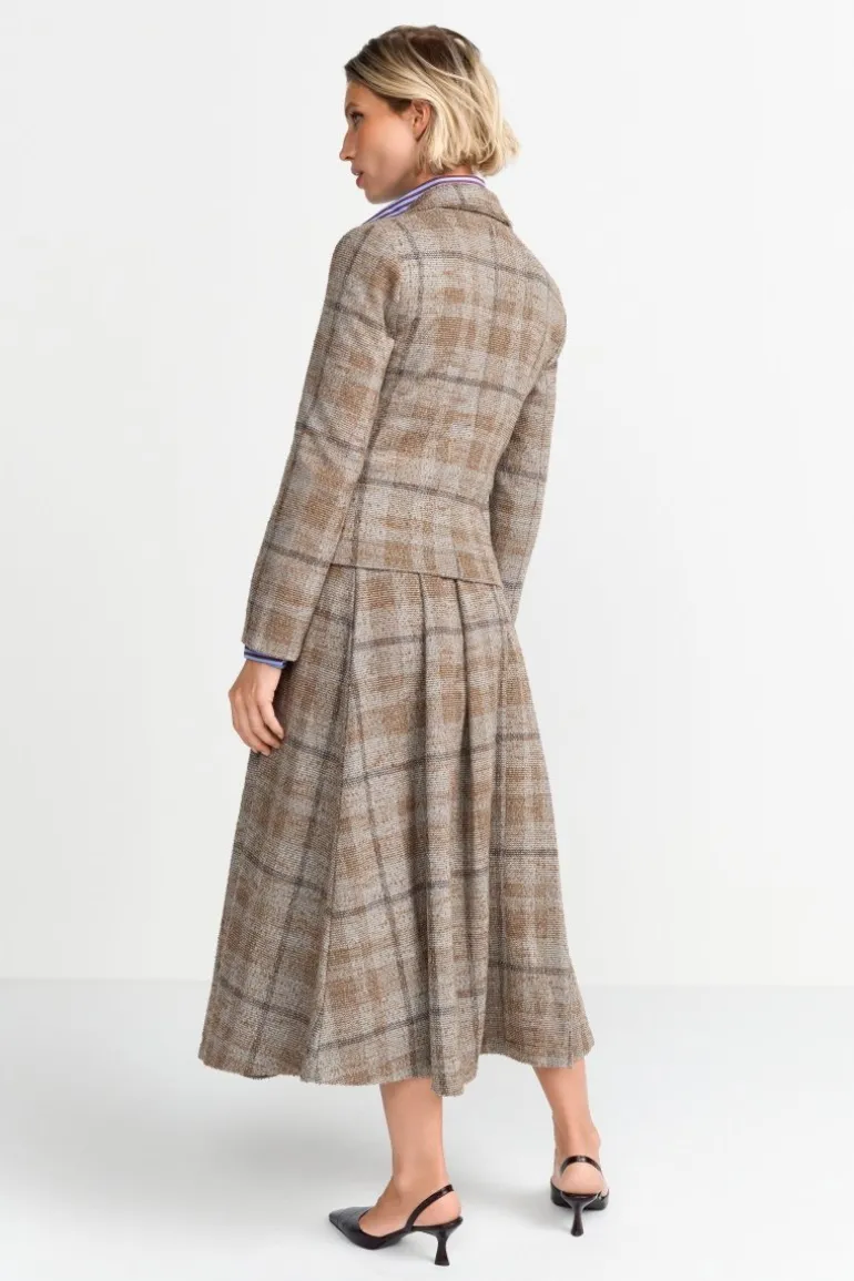 Taillierter Blazer Mit Karomuster