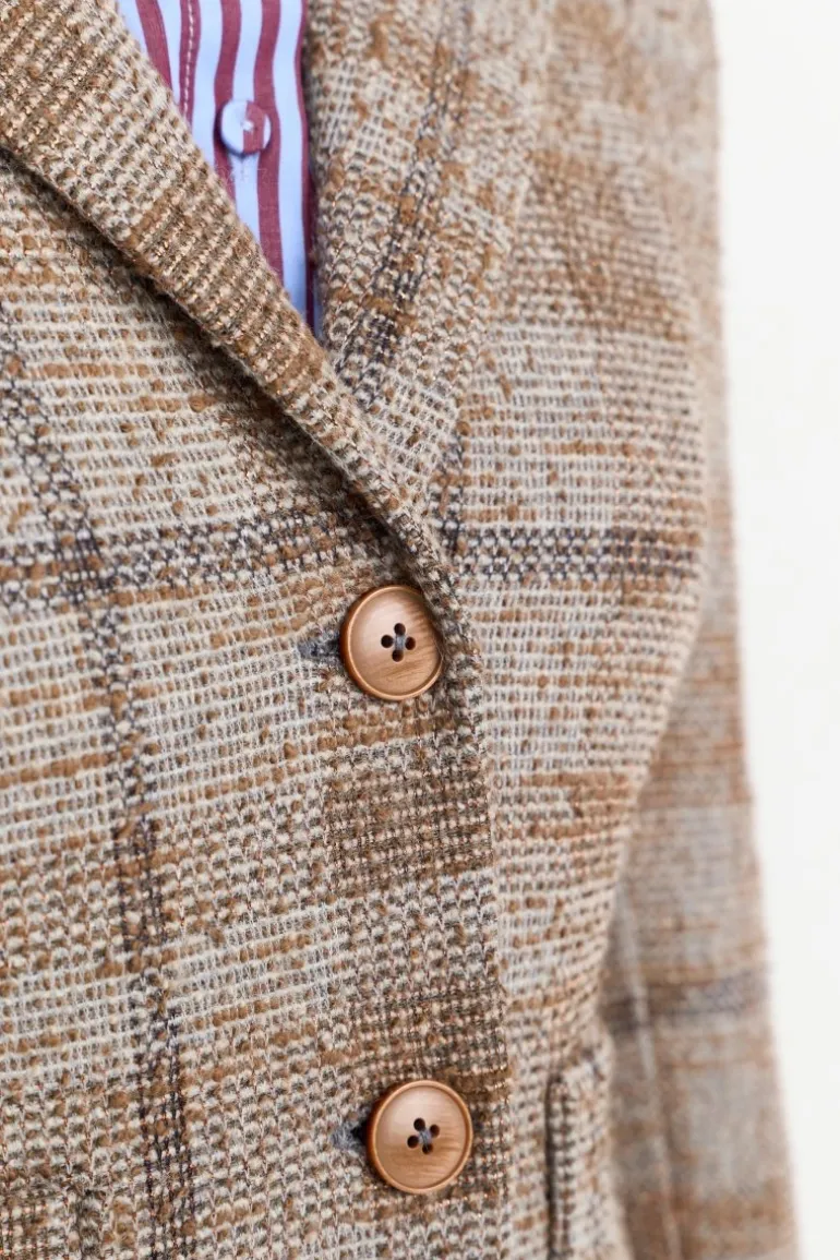 Taillierter Blazer Mit Karomuster