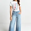 T-Shirt Mit Strass-Schriftzug