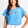 T-Shirt Mit Strass-Smileys