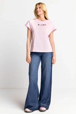 T-Shirt Mit Strass-Smileys