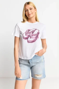T-Shirt Mit Strassverziertem Print