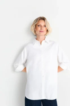 Weiße Oversize-Bluse