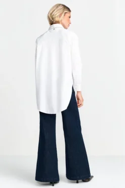 Weiße Oversize-Bluse