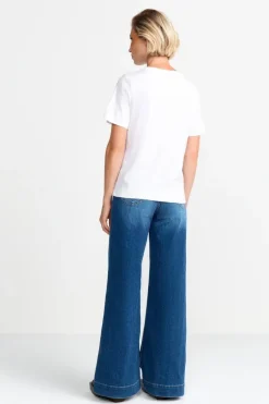 Weißes Statement-T-Shirt