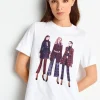 Weißes T-Shirt Mit Crew-Neck