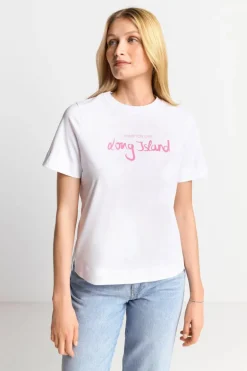Weißes T-Shirt Mit Schriftzug