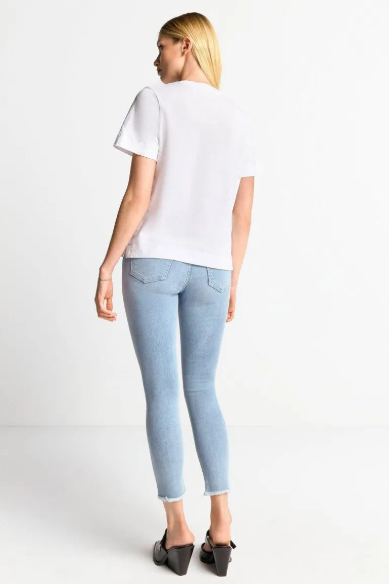 Weißes T-Shirt Mit Statement-Print