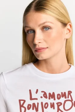 Weißes T-Shirt Mit Statement-Print