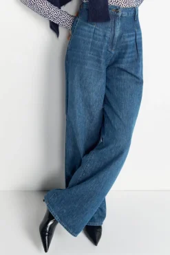Wide Leg Denim Mit Hoher Taille