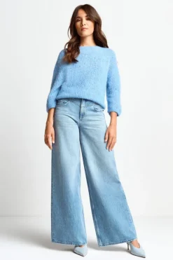 Wide Leg Denim Mit Passe