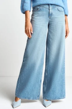 Wide Leg Denim Mit Passe