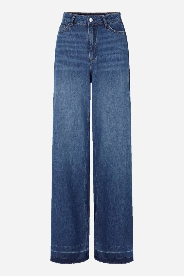 Wide Leg Denim Mit Seitenstreifen
