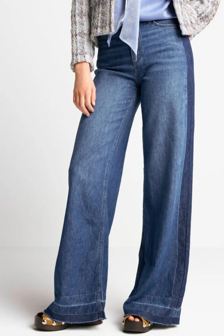 Wide Leg Denim Mit Seitenstreifen